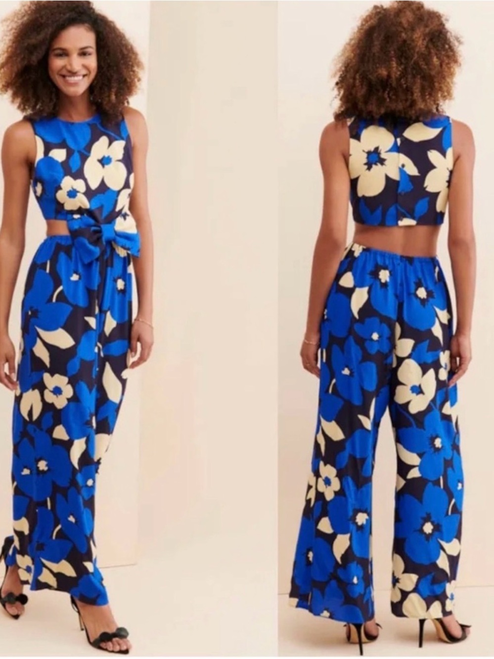 Anthropologie Corey Lynn Calter bow front cutout Jumpsuit wedding graduation